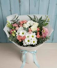 Букет цветов из:  Розы, Лизиантусы и Хризантемы в Коломне