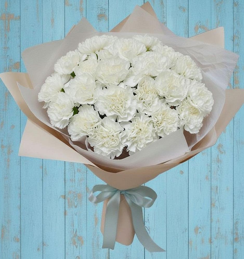 Букет Хрустальное утро в Коломне Букет цветов из: Гвоздики в Коломне