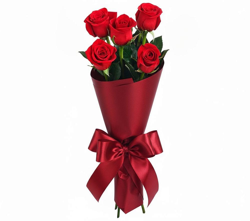 5 Красных роз Эдлесс Лав в Коломне Букет 5 Красных роз Эдлесс Лав в Коломне