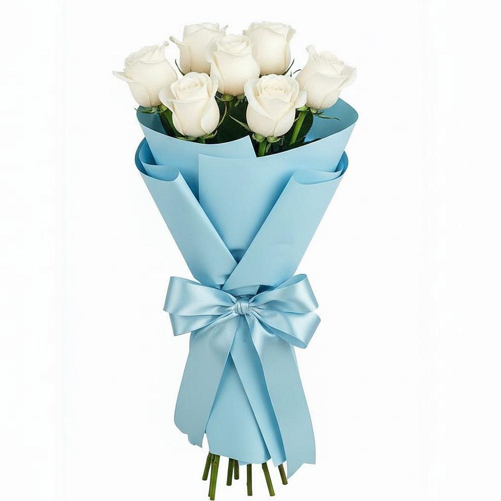 Букет 7 белых роз Проуд в Коломне