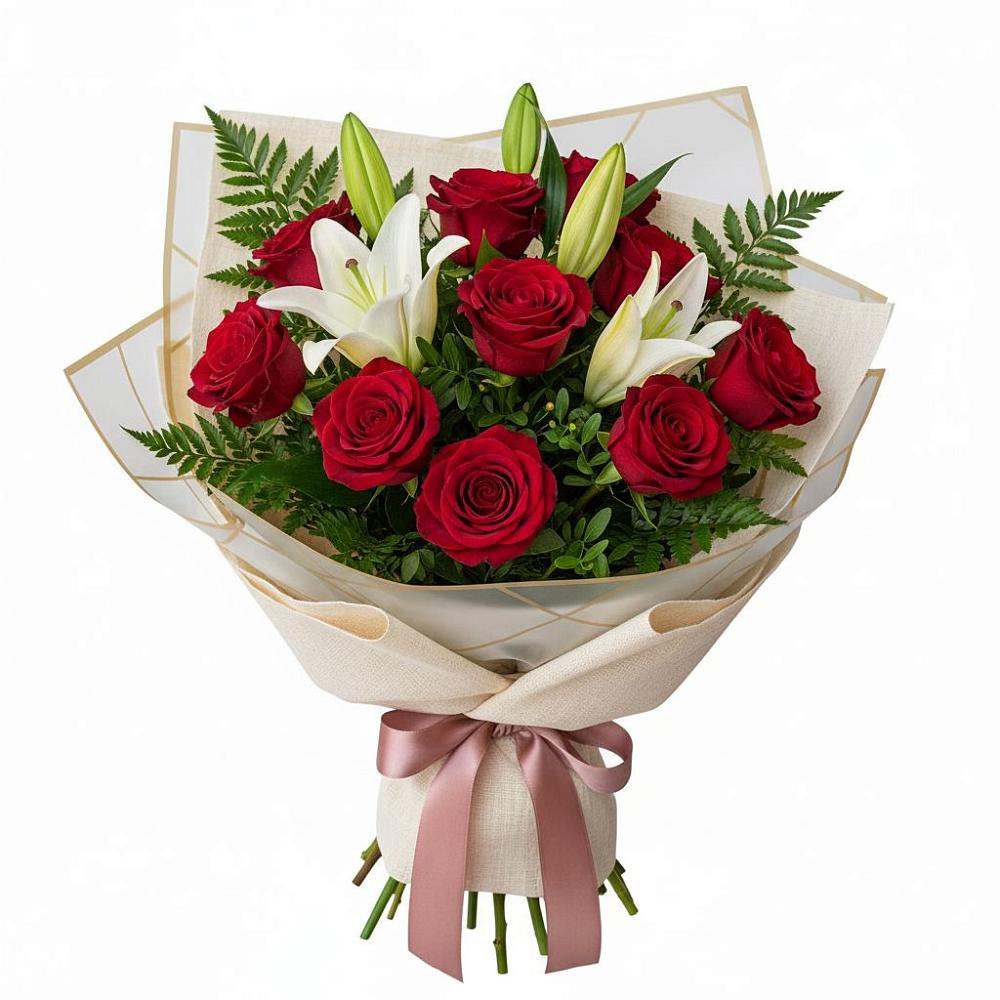 Букет цветов из: Лилии и Розы в Коломне