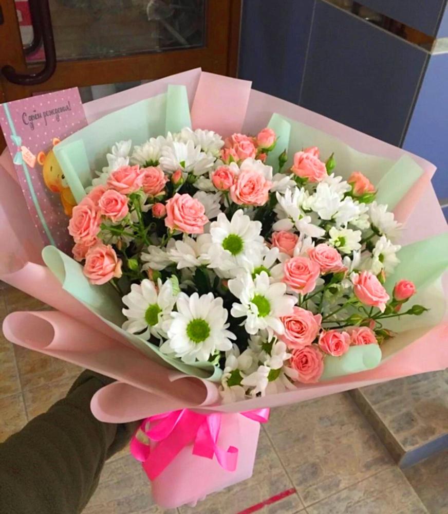 Букет цветов из: Розы и Хризантемы в Коломне