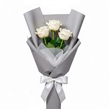 Букет 3 белые розы в Коломне Букет 3 белые розы в Коломне
