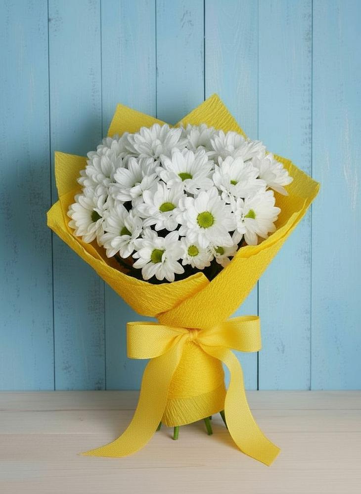 Букет Застенчивые лепестки в Коломне Букет цветов из: Хризантемы в Коломне