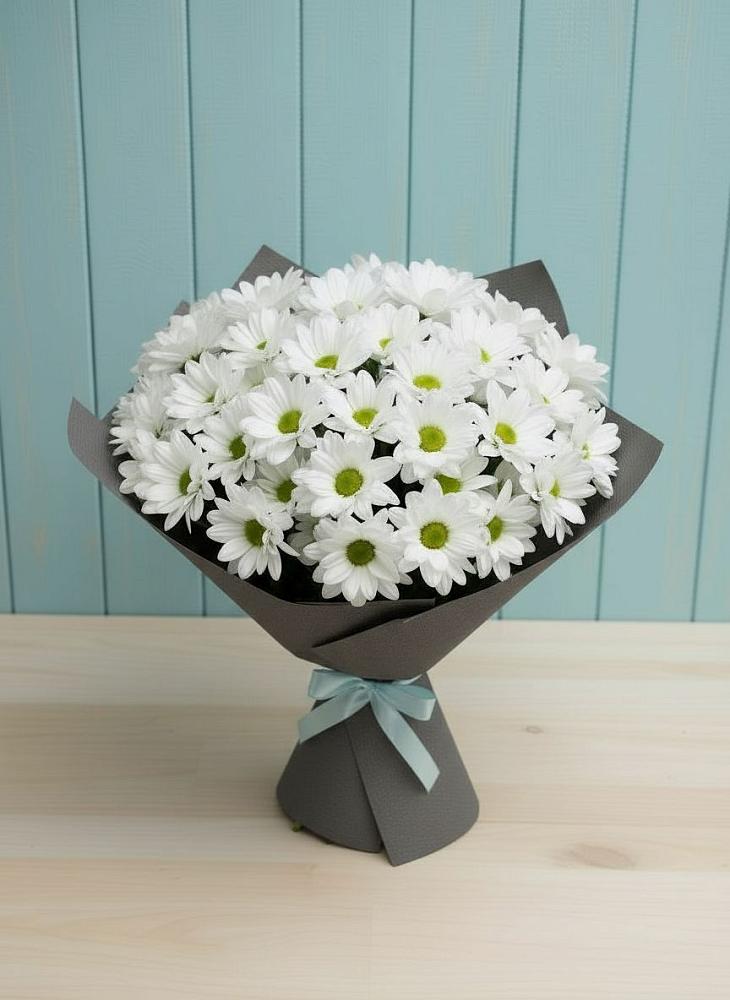 Букет белые хризантемы в Коломне Букет цветов из: Хризантемы в Коломне