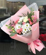 Букет цветов из:  Розы, Лизиантусы и Хризантемы в Коломне