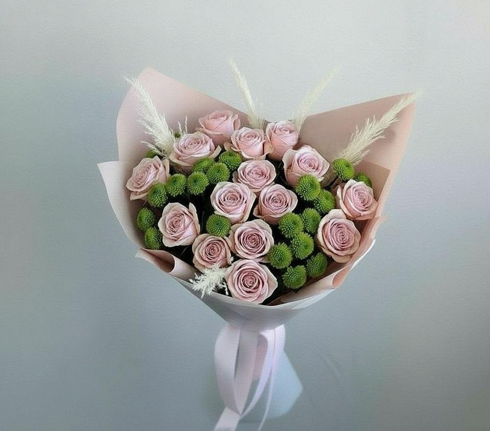 Букет доброе утро в Коломне Букет цветов из: Розы и Хризантемы в Коломне