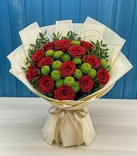 Букет цветов из:  Розы и Хризантемы #REPLACE_PRED# Коломне