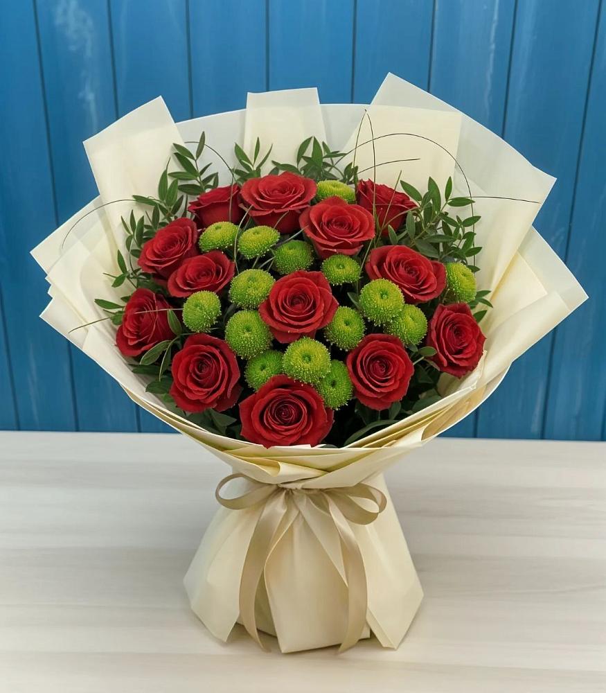 Букет цветов из: Розы и Хризантемы в Коломне