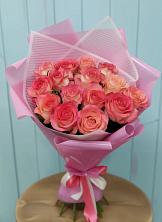 15 Розовых роз Равель в Коломне Букет 15 Розовых роз Равель в Коломне